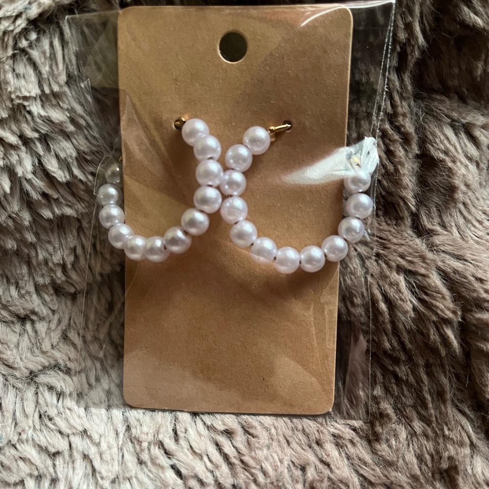 5/$25 Pearl Hoop Earrings